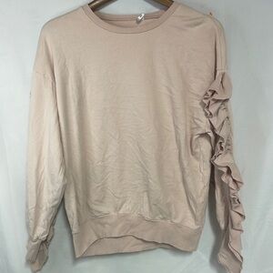 Womens sweater with ruffle sleeves